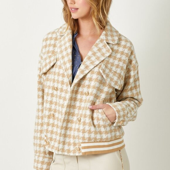 MYSTREE CHECK TWEED BOMBER JACKET - Picture 3 of 8